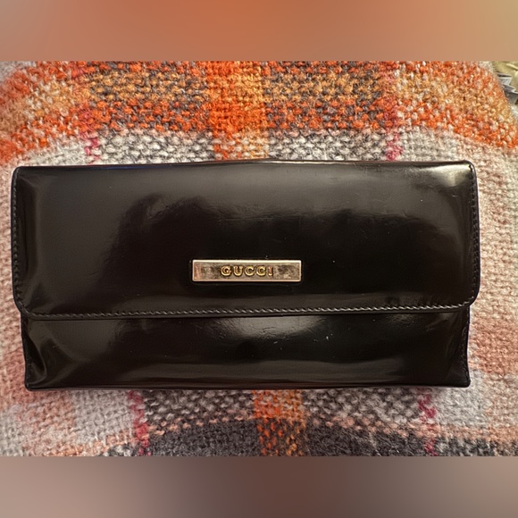Gucci Black Patent Leather Clutch - Picture 1 of 6